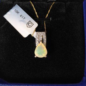 SOLD! Genuine Ethiopian Opal 10K Gold Necklace